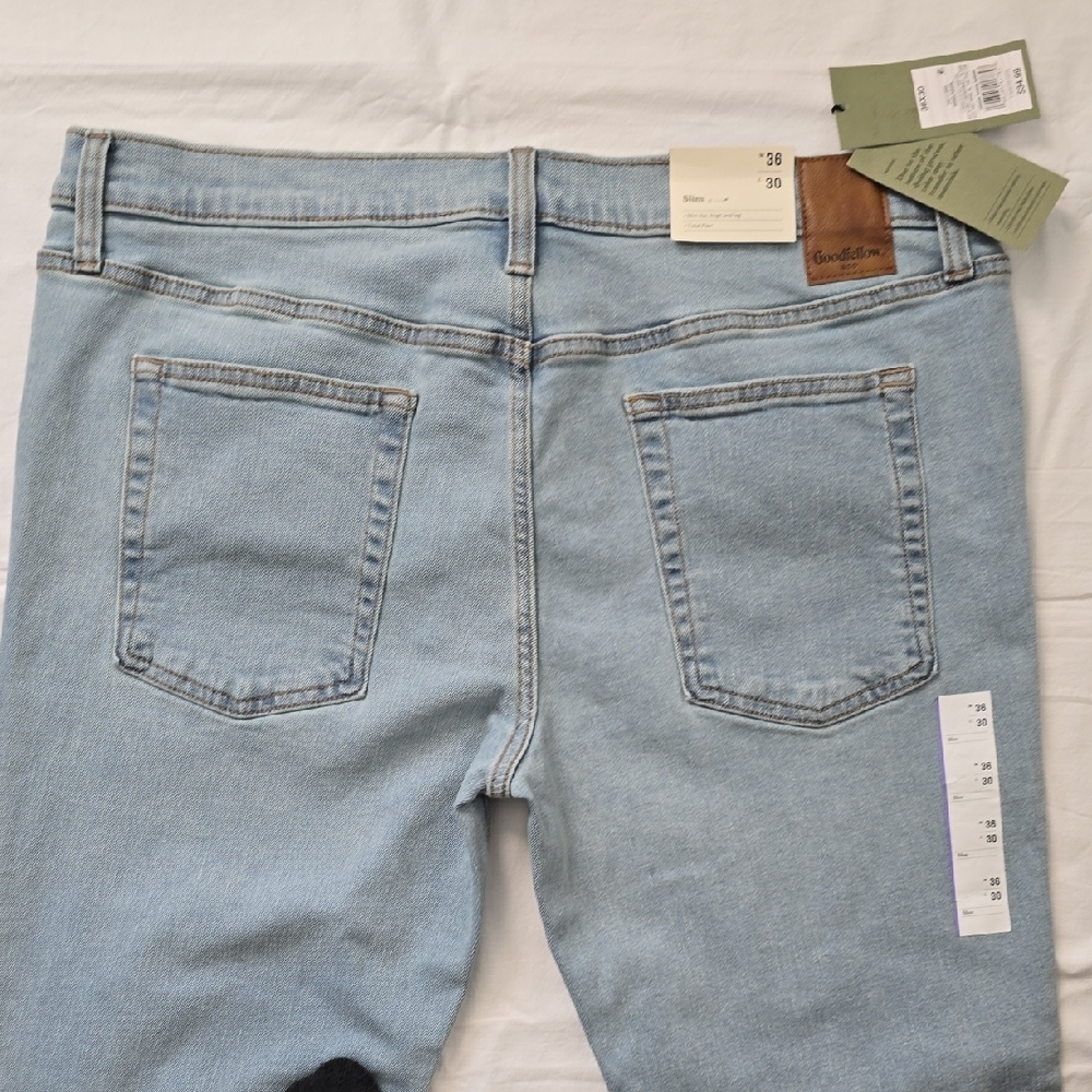 Goodfellow & Co Men's Denim Slim Jeans - Light Blue - Picture 5 of 7